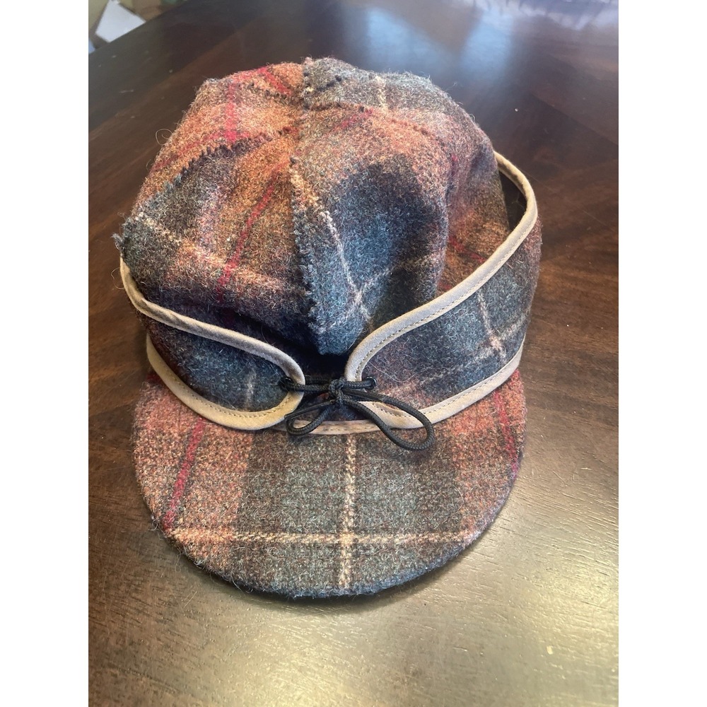 The Original Stormy Kromer Partridge plaid 7 3/8 hat cap ear flaps